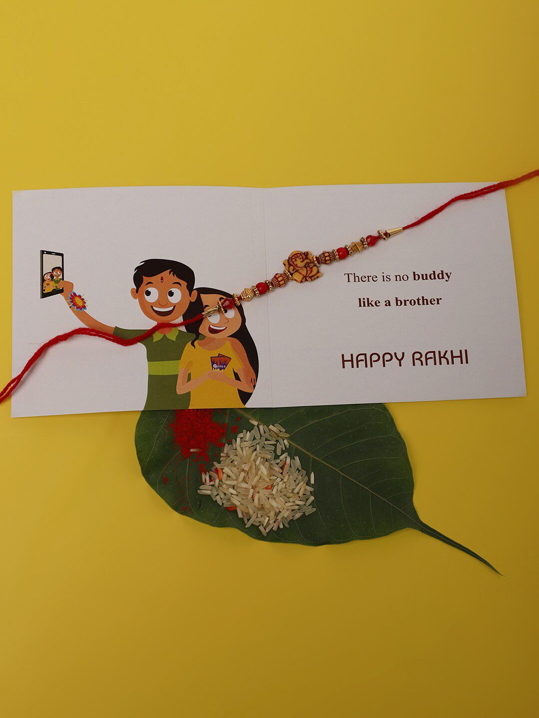 Dhiyona Unisex Beaded Thread Rakhi