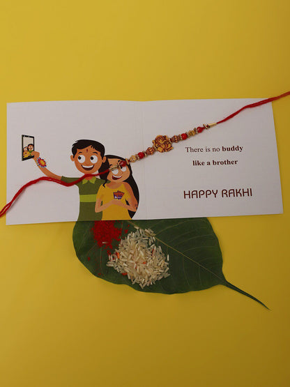Dhiyona Unisex Beaded Thread Rakhi
