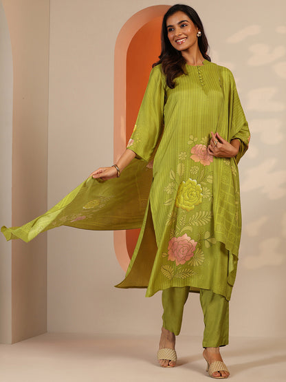 Women Floral Printed Regular Kurta with Trousers & Dupatta