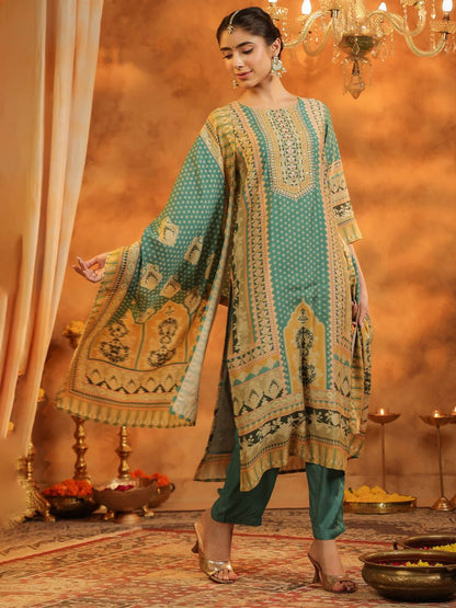 Dhiyona RR Women's Ethnic Motifs Printed Kurta With Trousers & Dupatta