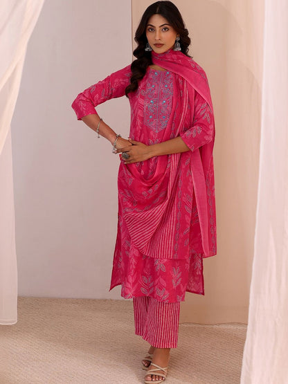 Women Ethnic Motifs Printed Regular Kurta with Trousers & With Dupatta