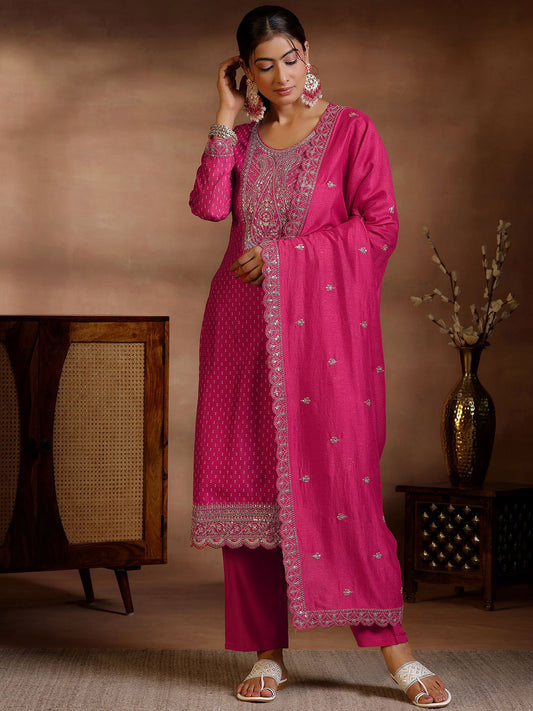 Bandhani Printed Sequinned Kurta with Trousers & Dupatta