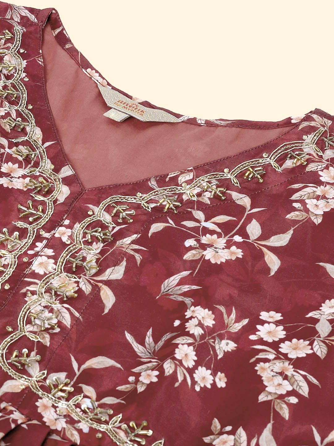 Dhiyona AN Ethnic Motifs Printed Empire Anarkali Kurta with Sharara & With Dupatta
