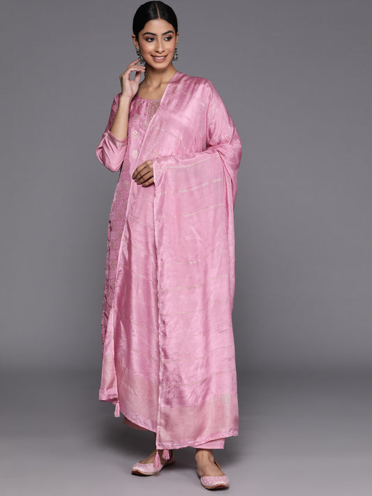 Women Floral Embroidered Sequinned Kurta With Trousers & Dupatta