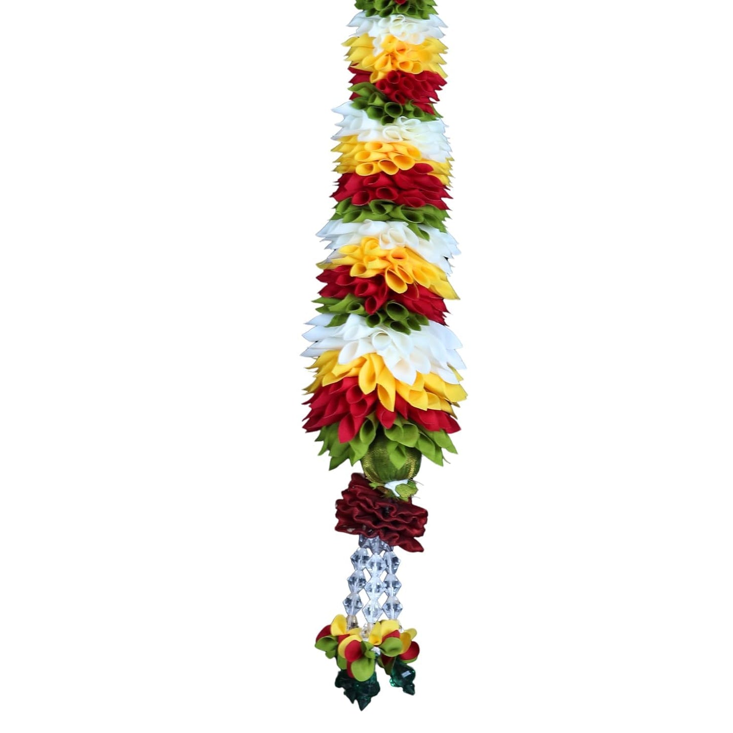 Toran for Main Door Entrance, Bandarwal for Festival, Pooja Mandir & Wedding, Handmade Traditional Flower Hanging for Home & Office Decor (42 inches 30 inches) White
