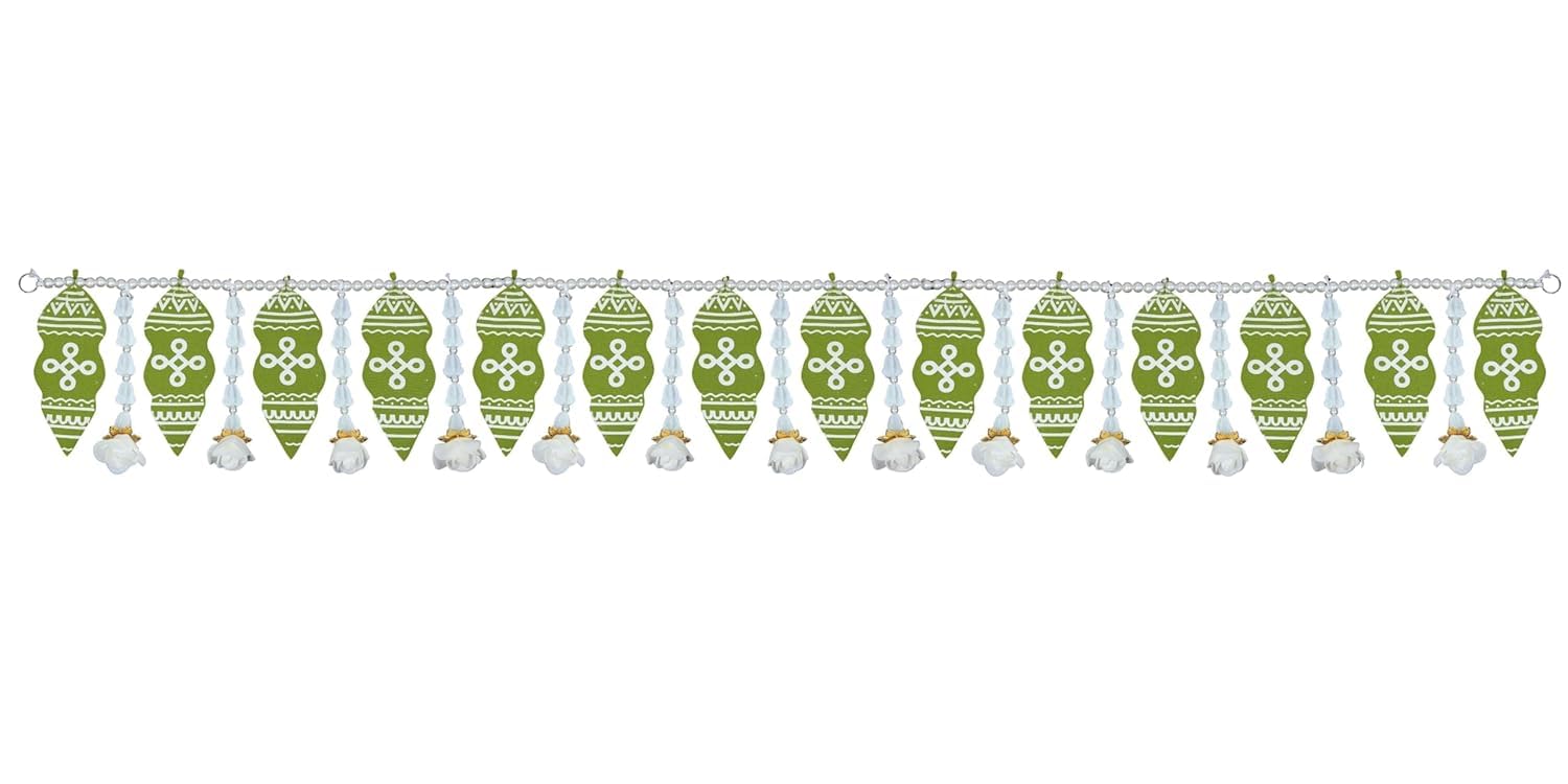 Toran for Main Door Entrance, Handmade Mango Leaf Toran, Traditional Bandarwal for Festival, Wedding & Home Decor, Artificial Leaf Door Hanging (42 x 6 Inches, Green)