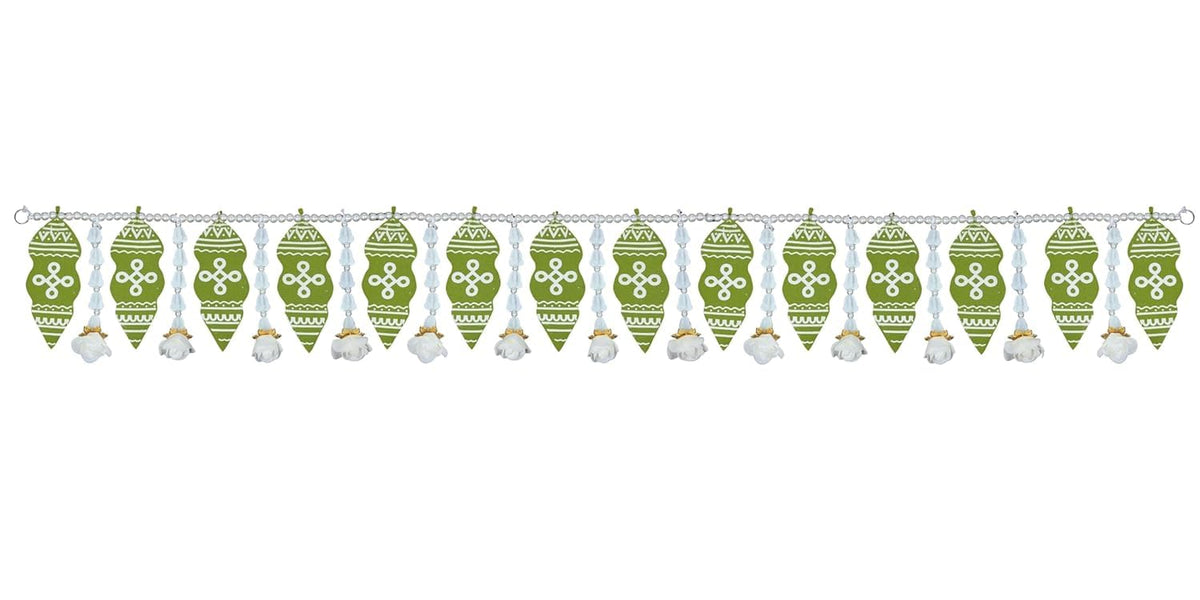Toran for Main Door Entrance, Handmade Mango Leaf Toran, Traditional Bandarwal for Festival, Wedding & Home Decor, Artificial Leaf Door Hanging (42 x 6 Inches, Green)