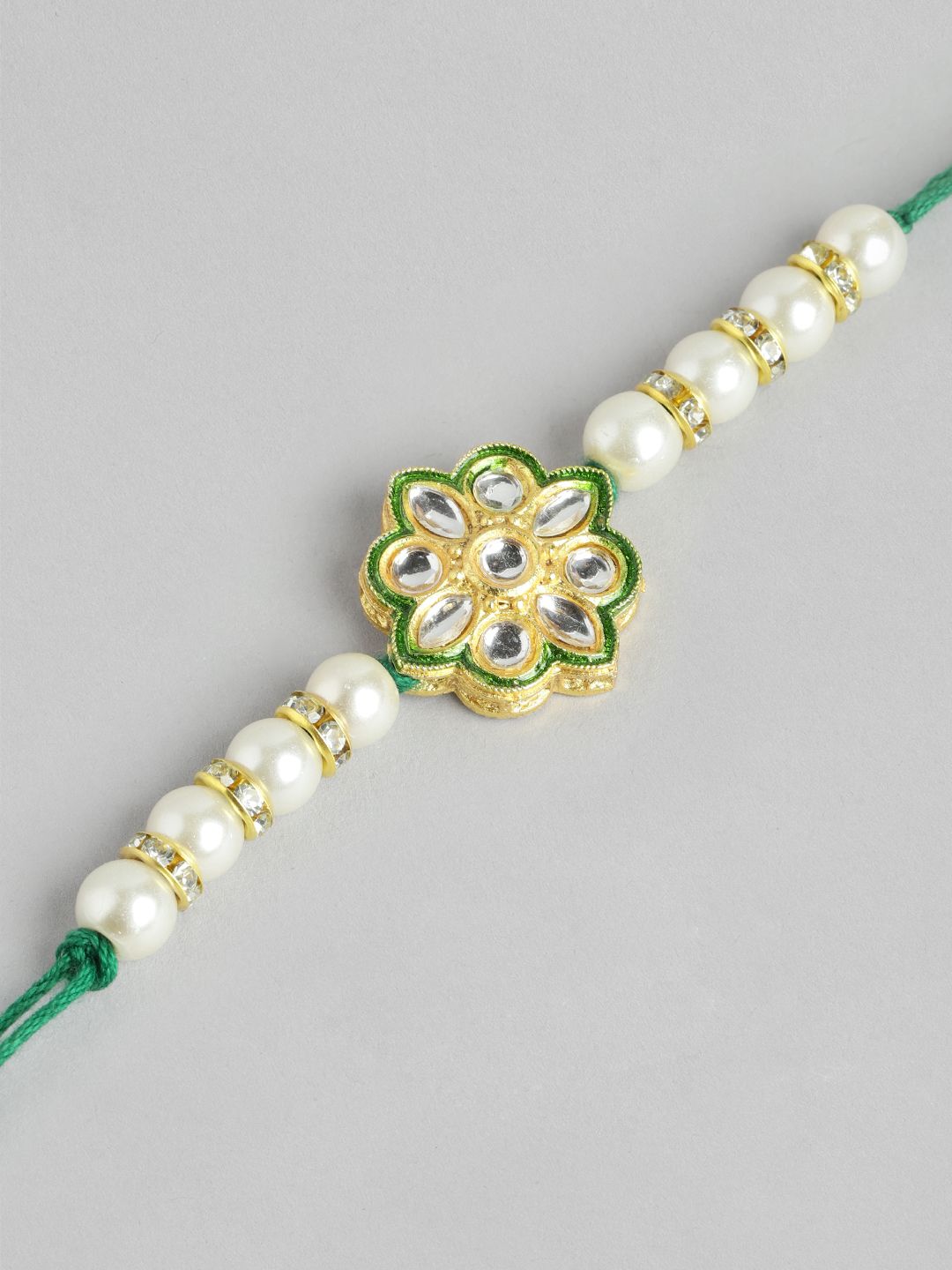 Dhiyona Unisex Set of 2 Beaded Bhai Bhabhi Rakhis With Roli & Chawal