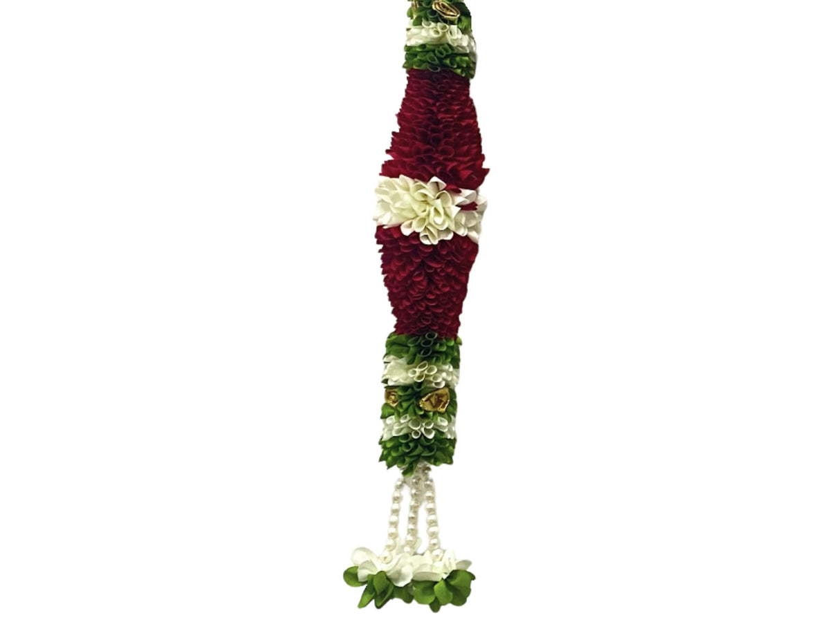 Maroon & Cream Hanging Artificial Flower Toran for Main Door Entrance, Reusable Thoran for Pooja Mandir, Living Room & Home Décor, Bandarwal for Festival Decoration (42x25 inch)