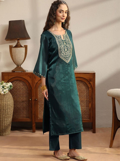 Women Ethnic Motifs Embroidered Regular Kurta with Palazzos & With Dupatta