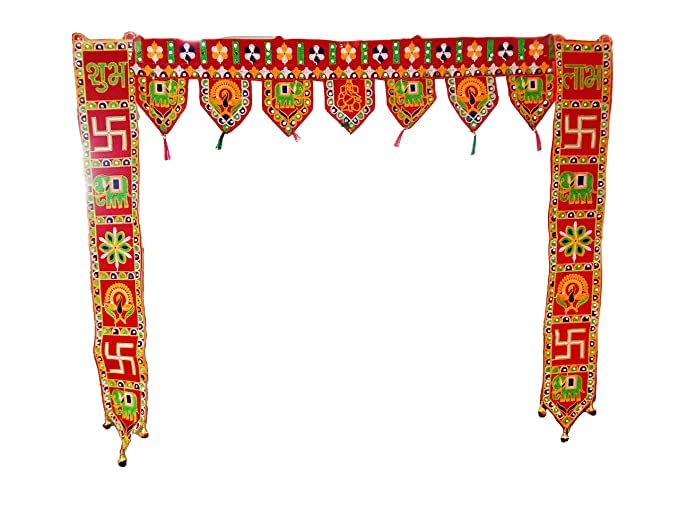 Handmade Toran Toranam Bandarwal Wall Door Hanging Ornaments for Main Gate Entrance, Home Office Diwali New Year Decorations, Home Decorative Items