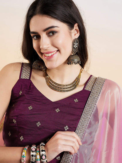 Dhiyona IN Ethnic Motifs Embroidered Regular Thread Work Kurta With Palazzos & Dupatta