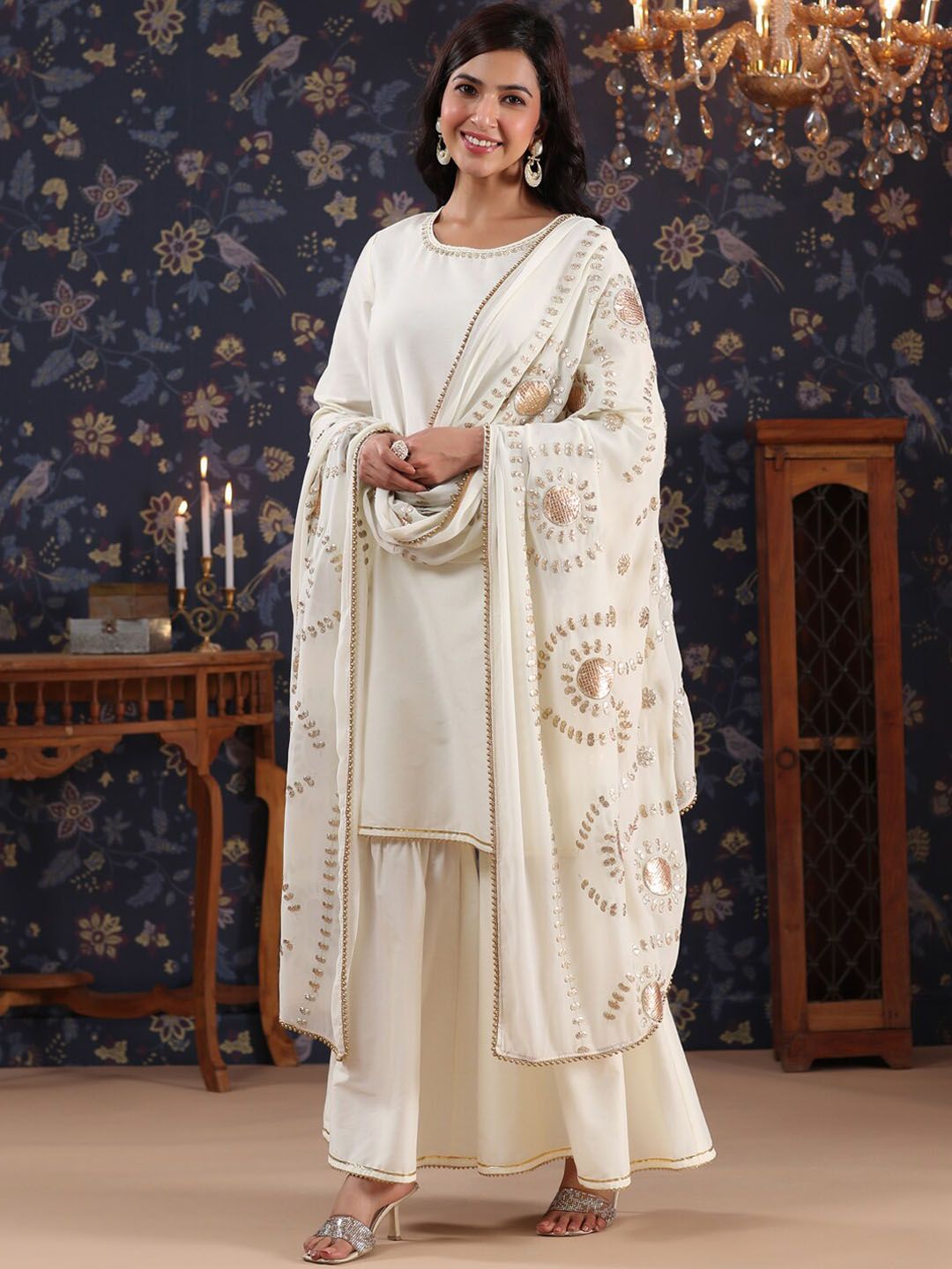 Dhiyona HOP Gotta Patti Kurta With Sharara & Dupatta
