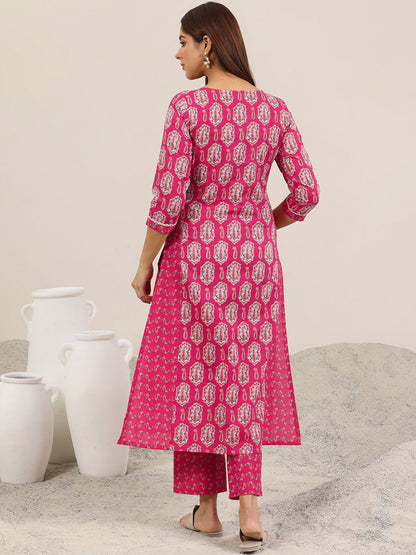 Paisley Printed V-Neck Straight Kurta With Trouser