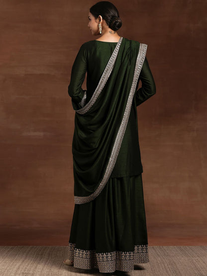 Dhiyona LL Ethnic Motifs Embroidered Regular Kurta with Palazzos & With Dupatta