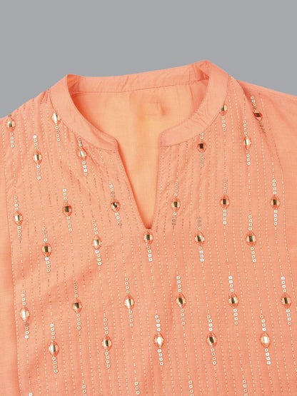 Dhiyona KL Ethnic Motifs Embroidered Regular Mirror Work Kurta With Palazzos & Dupatta