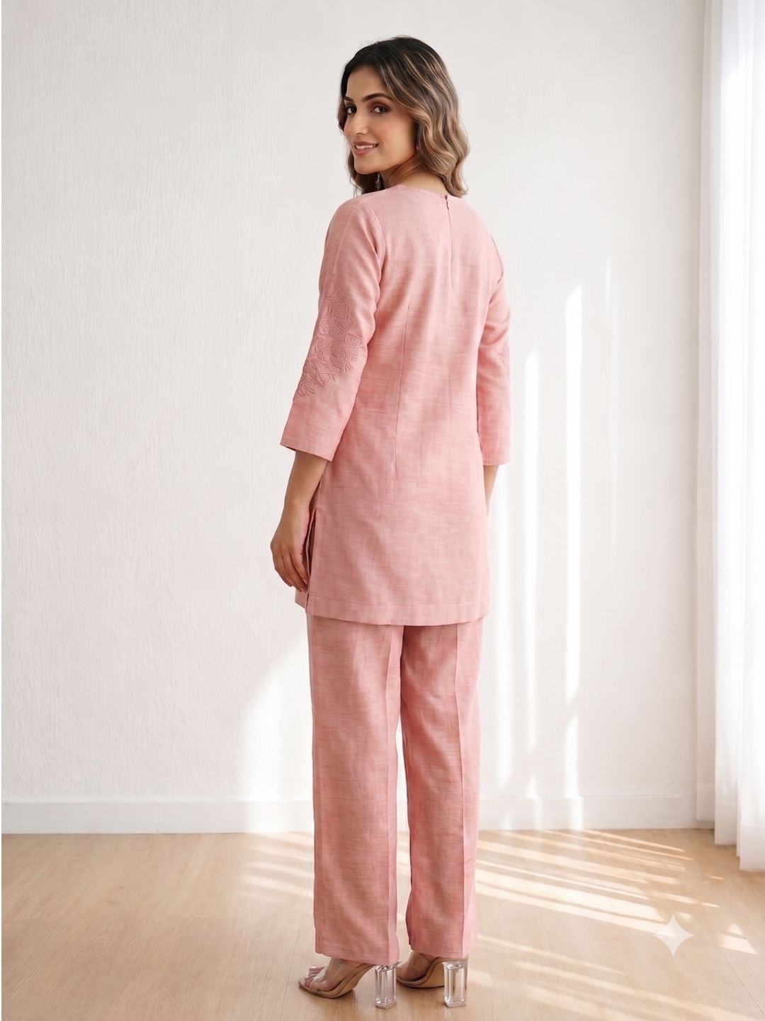 Prisha blossom embroidery cotton Co-ord Set