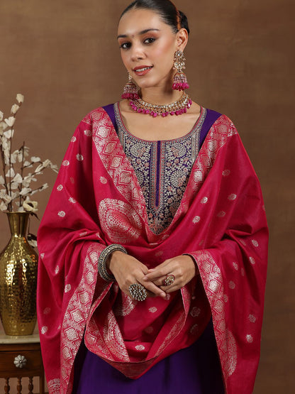 Women Floral Yoke Design Regular Kurta with Trousers & Dupatta
