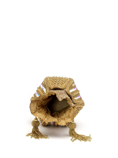 Dhiyona NR Embellished Tasselled Potli Clutch