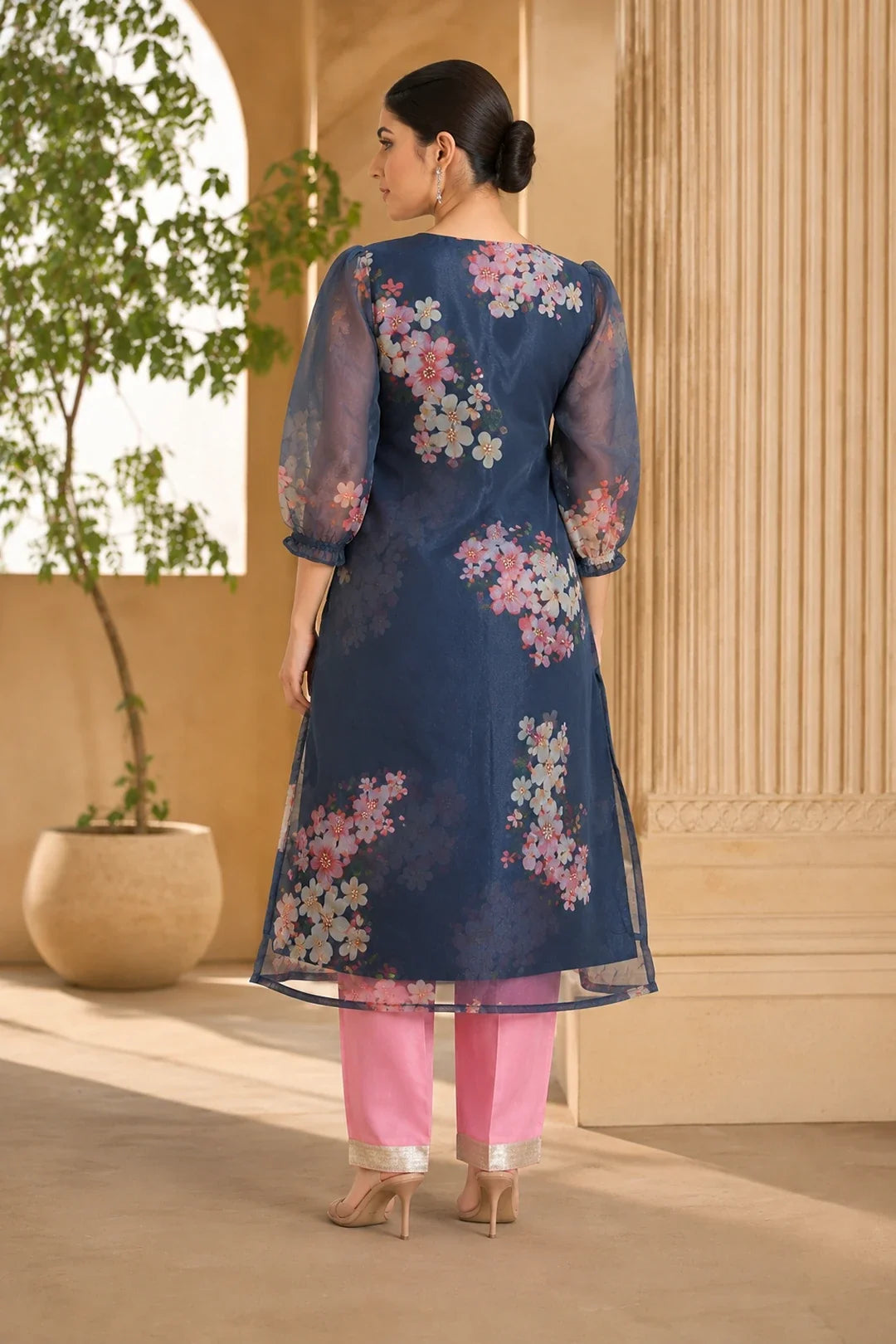Organza Pittan Work Kurta With Pant