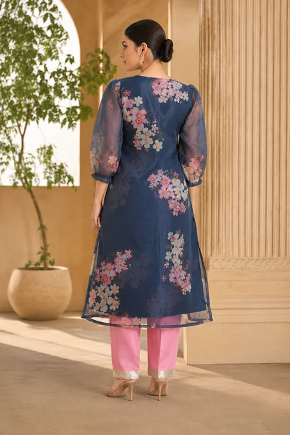 Organza Pittan Work Kurta With Pant