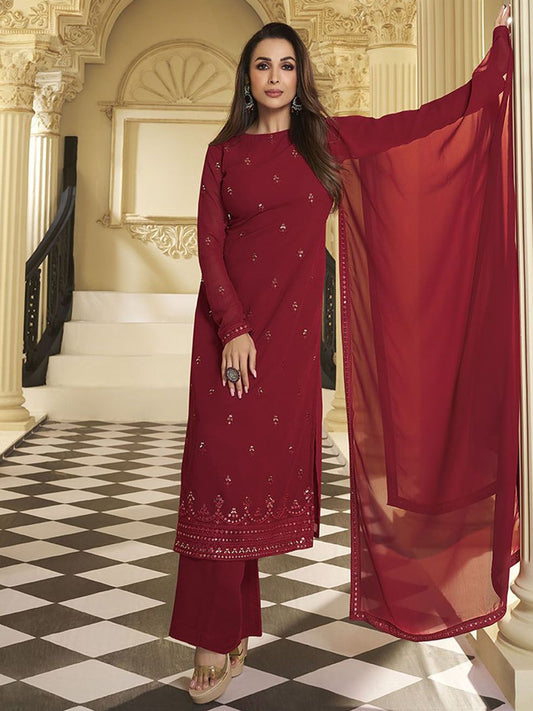 Dhiyona IN Women Ethnic Motifs Thread and Sequinned Embroidered Kurta Set with Dupatta