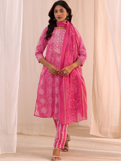 Women Ethnic Motifs Printed Regular Thread Work Kurta with Trousers & With Dupatta