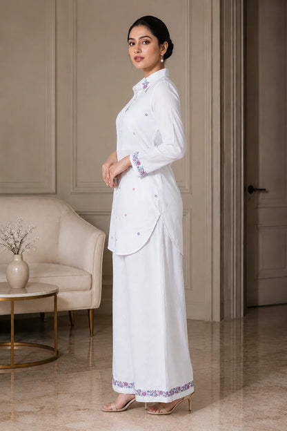 Amulya Off-White Cotton Knatha Co-Ord Set