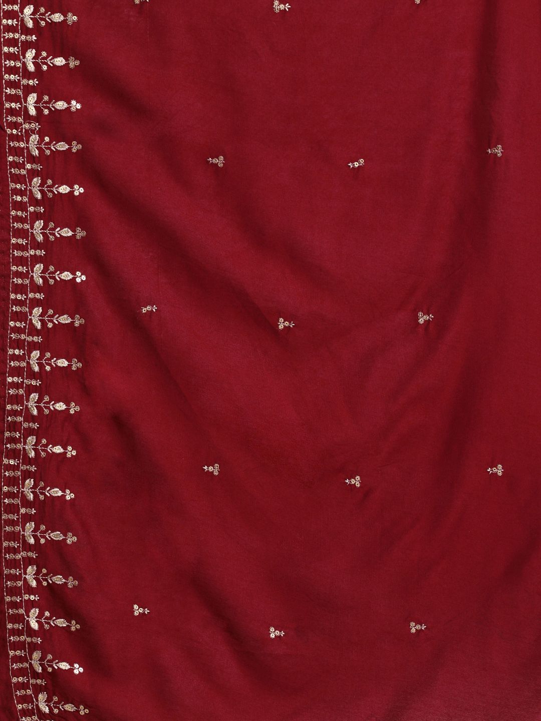 Dhiyona AN Women Maroon Embroidered Kurta with Sharara & With Dupatta