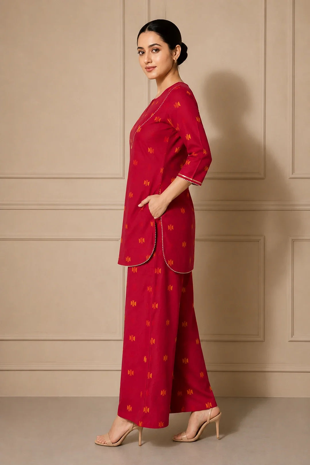Ektha Yarn Dyed Cotton Kurta & Pants Set