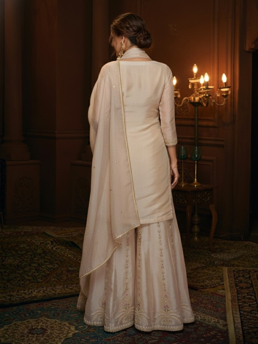 Haniya Pearl Full Work Premium Gharara Set