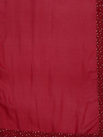 Women Ethnic Motifs Embroidered Pleated Sequinned Kurta with Palazzos & With Dupatta