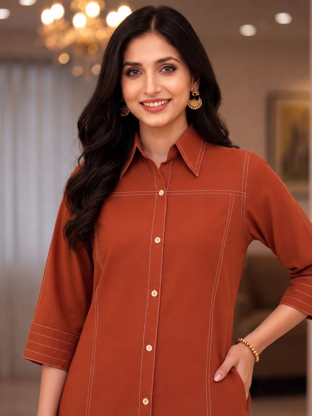 Akshara Apricot Cotton Co-ord Set