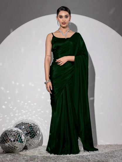 Dhiyona ST Healthify Green Saree with Lace and Blouse Fabric