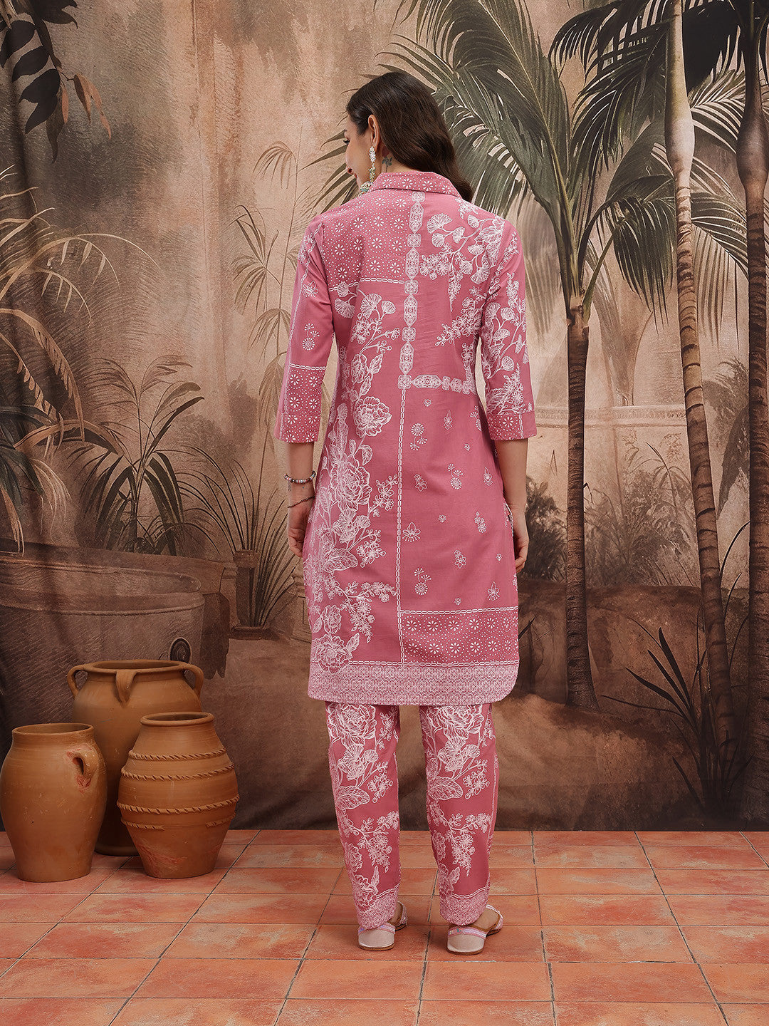 Ethnic Motifs Print Regular Pure Cotton Kurta with Trousers