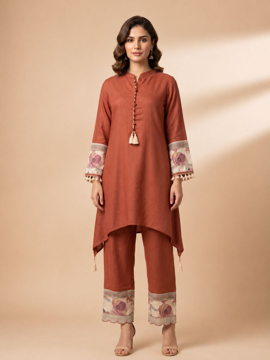 Prisha tangerine cotton co-ord set