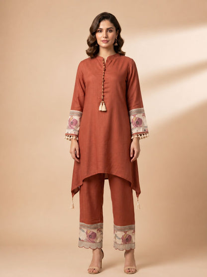Prisha tangerine cotton co-ord set