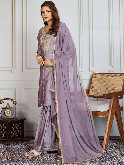 Dhiyona PD Women Women Ethnic Motifs Embroidered Kurta & Sharara With Dupatta
