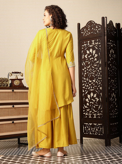 Dhiyona HOP Ethnic Motifs Yoke Design Thread Work Jashn Kurta with Sharara & Dupatta