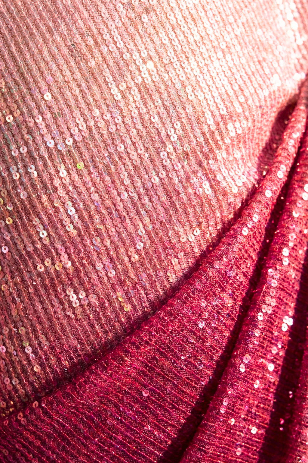 Dhiyona ST Barbie Pink Ombre' Knitted Sequin Saree with Blouse Fabric