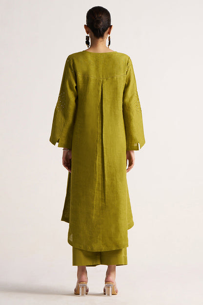 Women's Olive Green Linen Co-ord Set