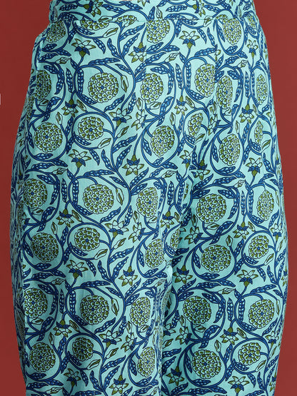 Floral Printed Pure Cotton Kurta with Trousers