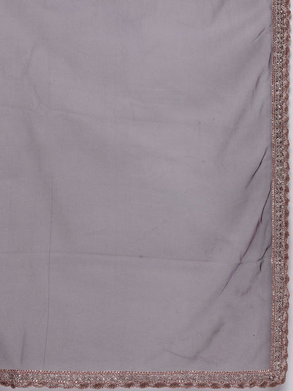 Women Embroidered Regular Sequined Kurta with Sharara & Dupatta