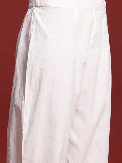 Women Ethnic Motifs Printed Empire Mirror Work Pure Cotton Kurta with Trousers & With Dupatta