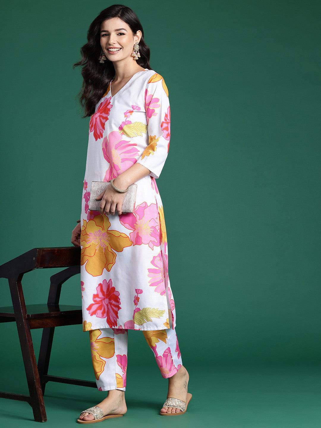Floral Printed Kurta with Trousers