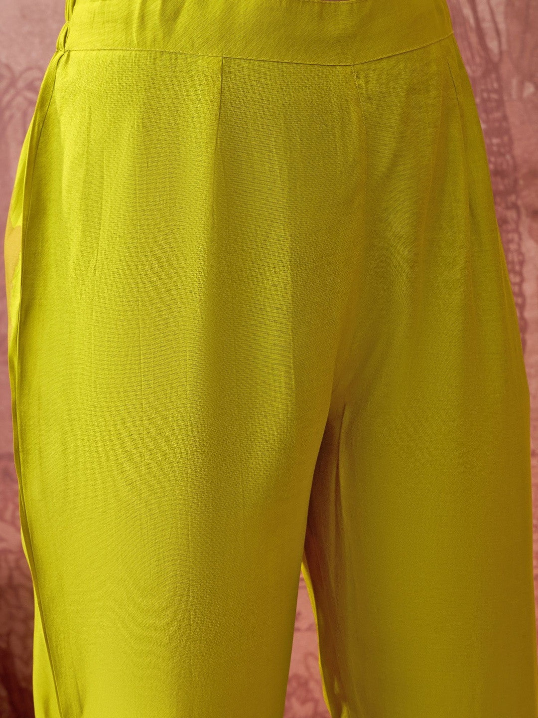 Hand block Printed V-Neck Kurta & Trousers With Dupatta