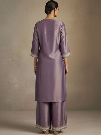 Dhiyona VA Women Regular Sequinned Kurta with Palazzos & With Dupatta
