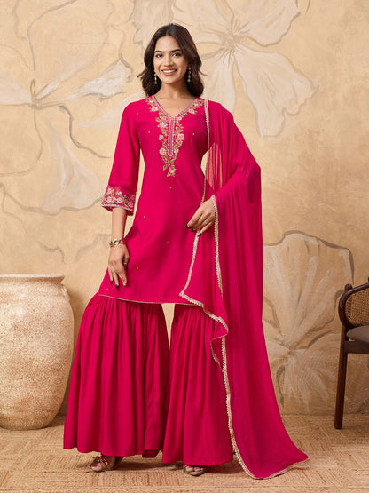Dhiyona HOP Embroidered Sharara Set With Dupatta