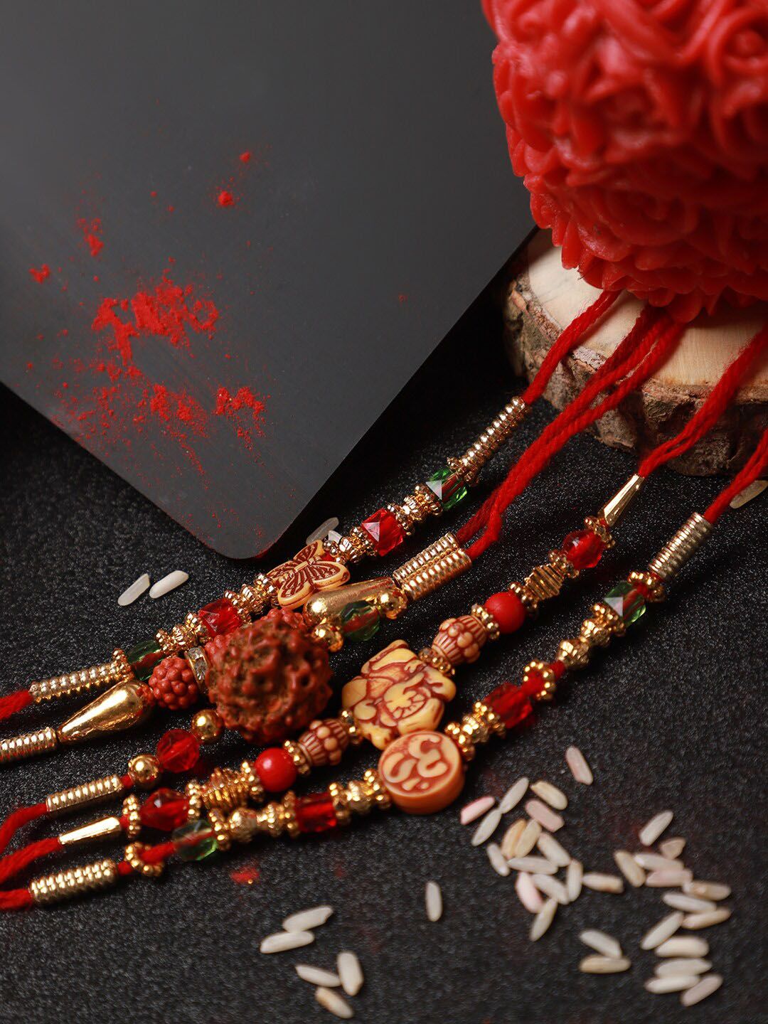 Dhiyona Set Of 5 Beaded Rakhi
