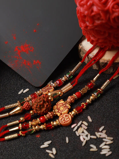 Dhiyona Set Of 5 Beaded Rakhi